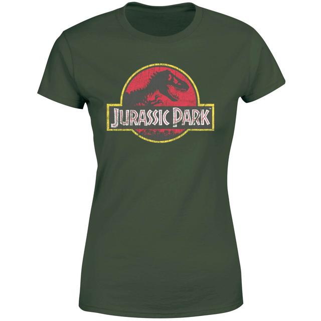 Jurassic Park Logo Vintage Women's T-Shirt - Green - L - Grön on Productcaster.