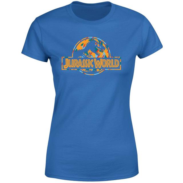 Jurassic Park Logo Tropical Women's T-Shirt - Blue - M - Blue on Productcaster.