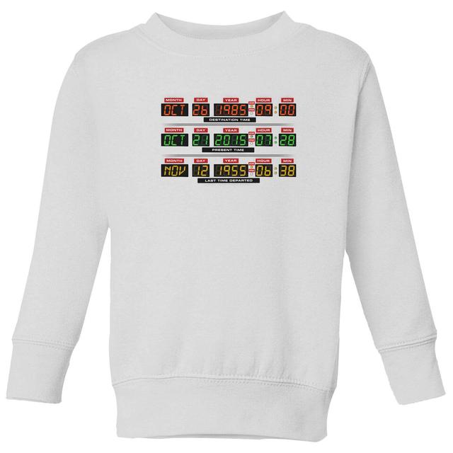 Back To The Future Destination Clock Kids' Sweatshirt - White - 3-4 Years - White on Productcaster.