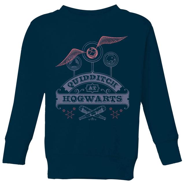 Harry Potter Quidditch At Hogwarts Kids' Sweatshirt - Navy - 7-8 Years - Navy on Productcaster.