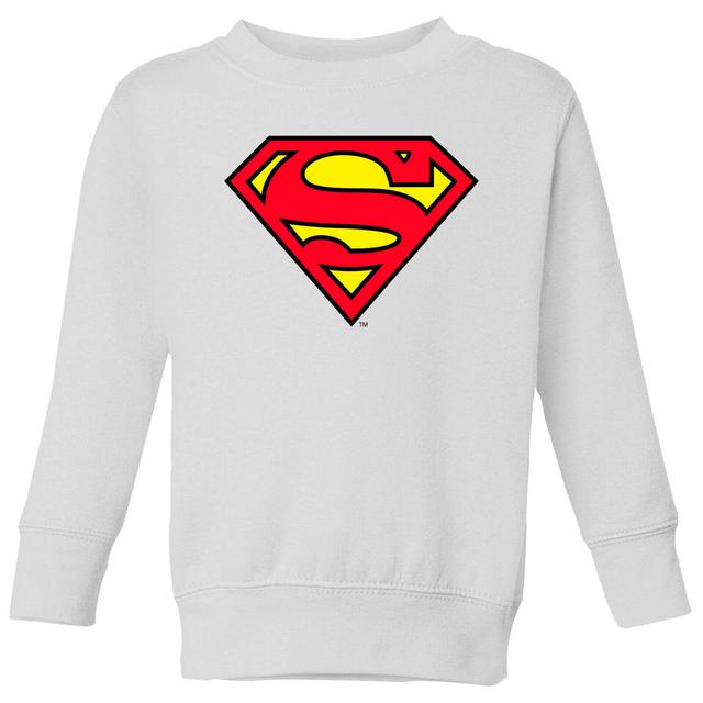 Official Superman Shield Kids' Sweatshirt - White - 3-4 Years - White on Productcaster.