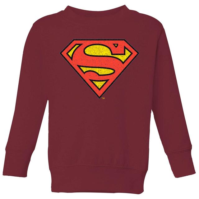 Sudadera para niño con el logotipo oficial de Superman - Burdeos - 7-8 años - Burgundy on Productcaster.