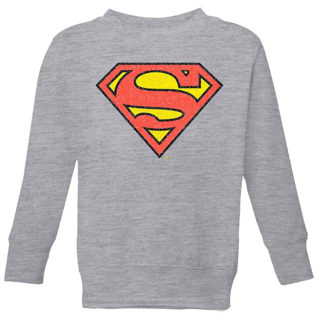 Official Superman Crackle Logo Kids' Sweatshirt - Grey - 7-8 Jahre on Productcaster.