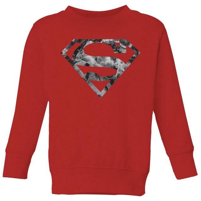 Marble Superman Logo Kids' Jumper - Red - 3-4 Years - Red on Productcaster.