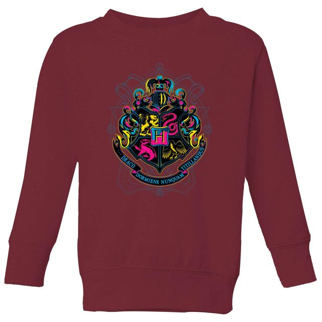 Sudadera para niño Hogwarts Neon Crest de Harry Potter - Burdeos - 9-10 años - Burgundy on Productcaster.