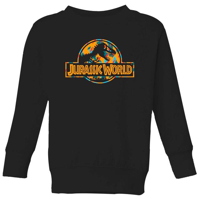 Jurassic Park Logo Tropical Kids' Sweatshirt - Black - 7-8 Years - Black on Productcaster.