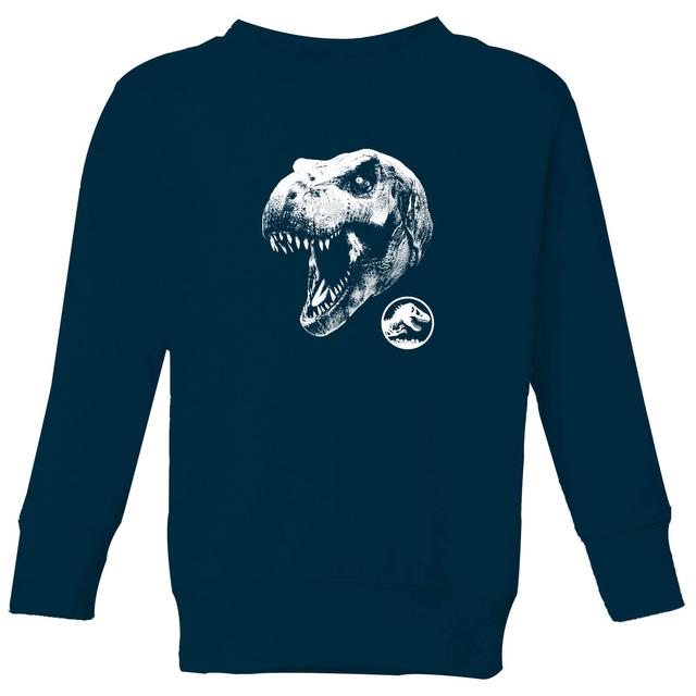 Jurassic Park T Rex Kids' Sweatshirt - Navy - 9-10 år - Marinblå on Productcaster.