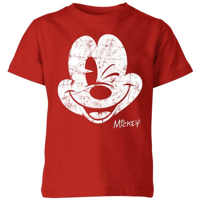 Camiseta Worn Face de Mickey Mouse Disney para niños - Rojo - 3-4 años - Rojo on Productcaster.