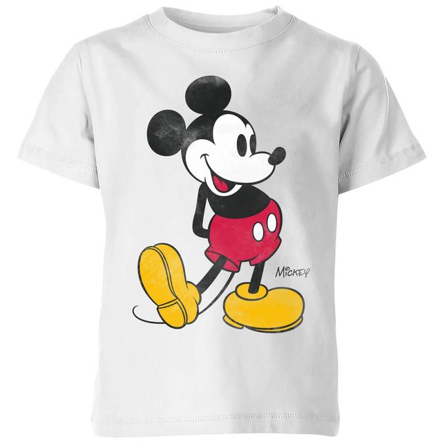 Disney Mickey Mouse Classic Kick Kids' T-Shirt - White - 5-6 ans - Blanc on Productcaster.