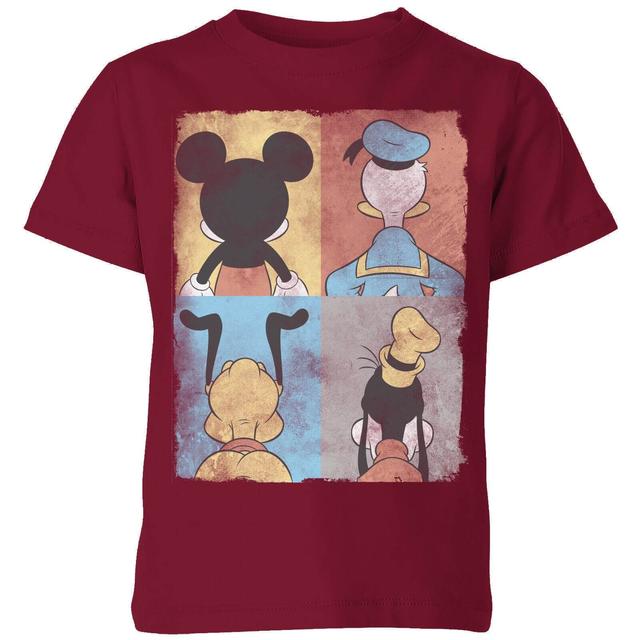 Disney Donald Duck Mickey Mouse Pluto Goofy Tiles Kids' T-Shirt - Burgundy - 5-6 Years - Burgundy on Productcaster.