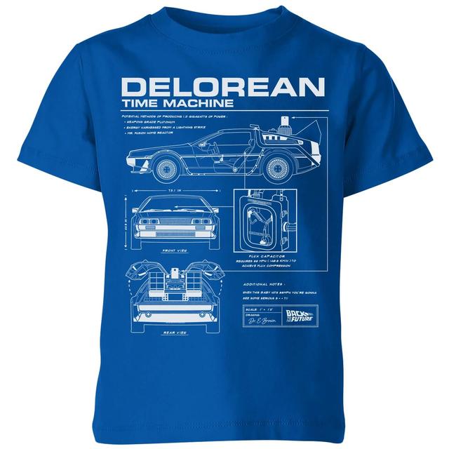 Camiseta para niño Back To The Future Delorean Schematic - Azul - 7-8 años - Blue on Productcaster.