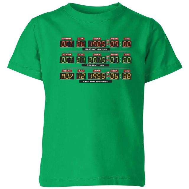 Back To The Future Destination Clock Kids' T-Shirt - Green - 5-6 Jahre - Grün on Productcaster.