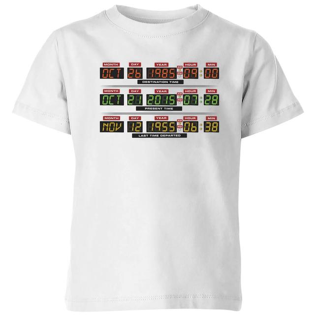 Back To The Future Destination Clock Kids' T-Shirt - White - 3-4 ans - Blanc on Productcaster.