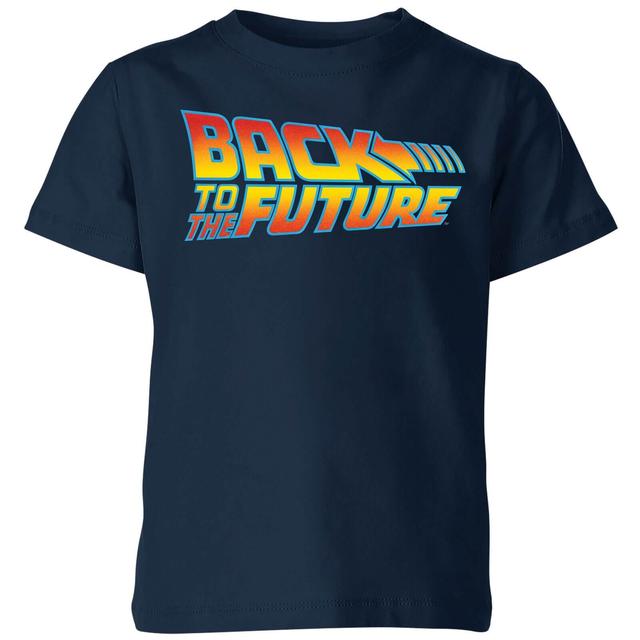 Back To The Future Classic Logo Kids' T-Shirt - Navy - 11-12 Years - Navy on Productcaster.