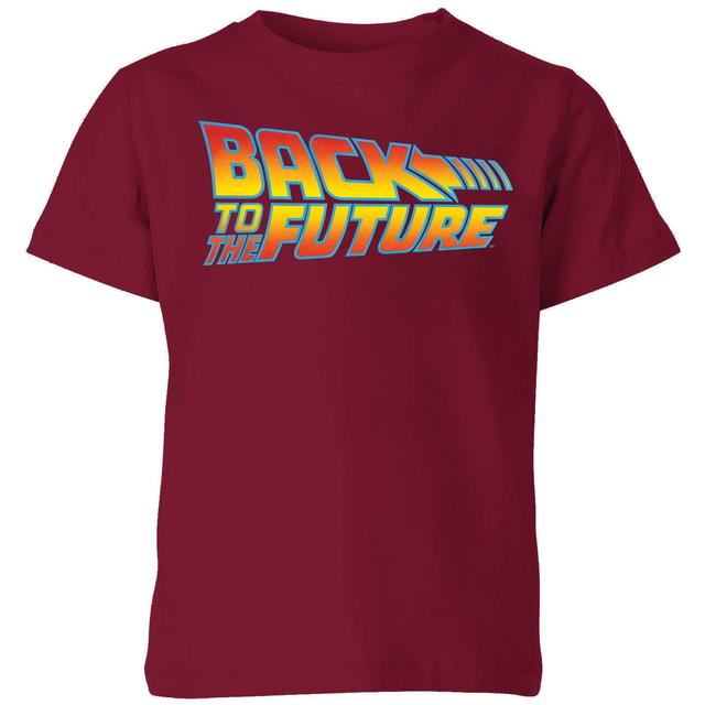 Back To The Future Classic Logo Kids' T-Shirt - Burgundy - 5-6 Years - Burgundy on Productcaster.