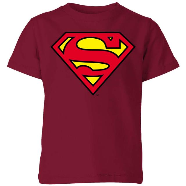 Official Superman Shield Kids' T-Shirt - Burgundy - 9-10 ans - Burgundy on Productcaster.