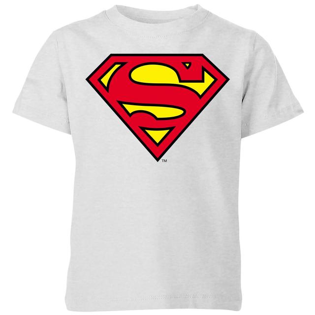 Official Superman Shield Kids' T-Shirt - Grey - 5-6 Jahre on Productcaster.