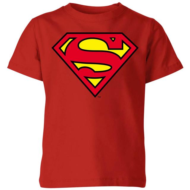 Official Superman Shield Kids' T-Shirt - Red - 7-8 Years - Red on Productcaster.