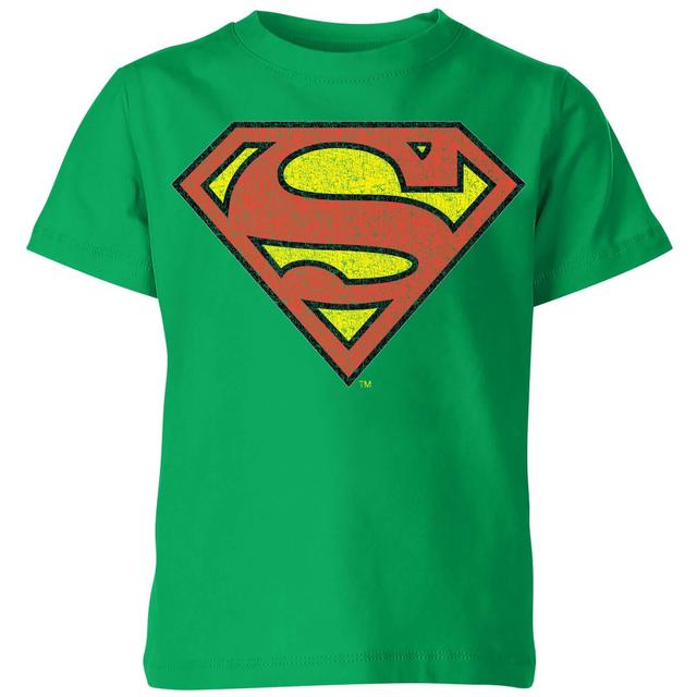 Official Superman Crackle Logo Kids' T-Shirt - Green - 11-12 Jahre on Productcaster.