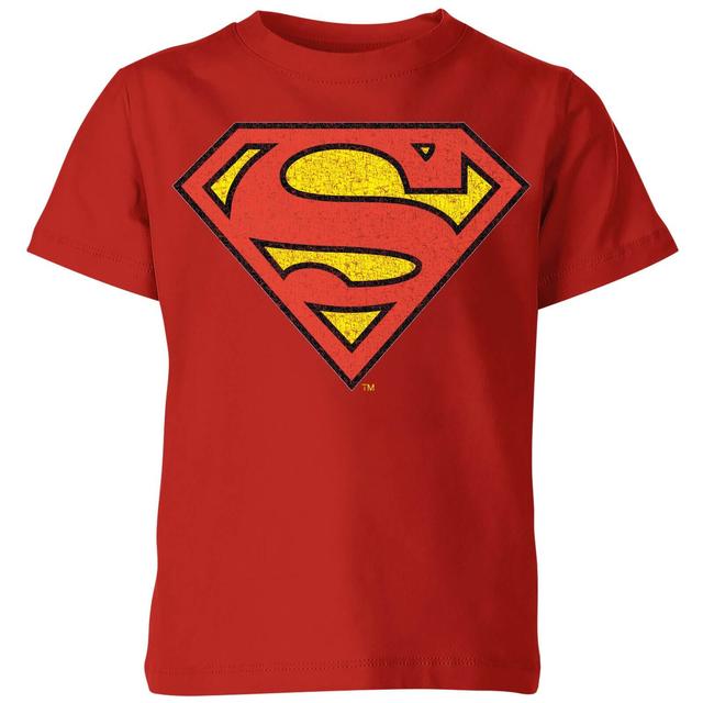 Official Superman Crackle Logo Kids' T-Shirt - Red - 9-10 Years - Red on Productcaster.