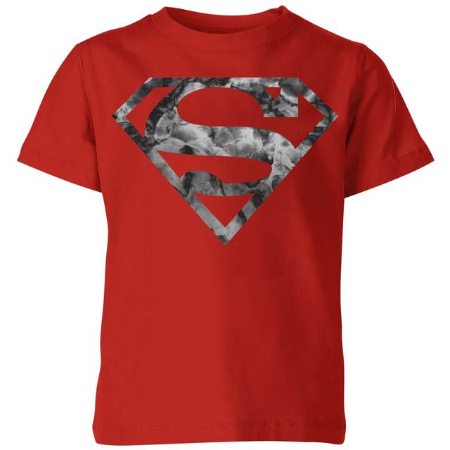 Marble Superman Logo Kids' T-Shirt - Red - 9-10 Years - Red on Productcaster.