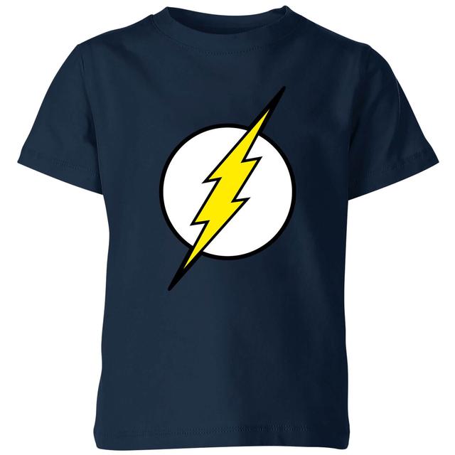 Justice League Flash Logo Kids' T-Shirt - Navy - 5-6 Years - Navy on Productcaster.