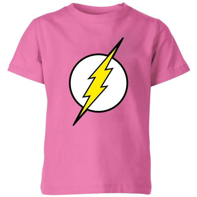 Justice League Flash Logo Kids' T-Shirt - Pink - 3-4 Anni - Rosa on Productcaster.