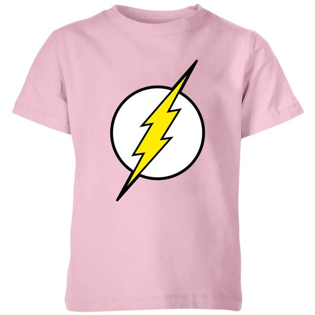 Justice League Flash Logo Kids' T-Shirt - Baby Pink - 7-8 Anni - Baby Pink on Productcaster.