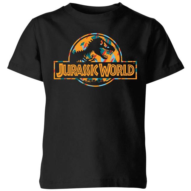 Jurassic Park Logo Tropical Kids' T-Shirt - Black - 5-6 år - Svart on Productcaster.