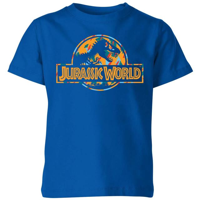 Jurassic Park Logo Tropical Kids' T-Shirt - Blue - 5-6 ans - Blue on Productcaster.