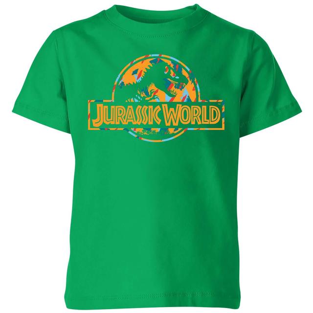 Jurassic Park Logo Tropical Kids' T-Shirt - Green - 9-10 Years - Green on Productcaster.