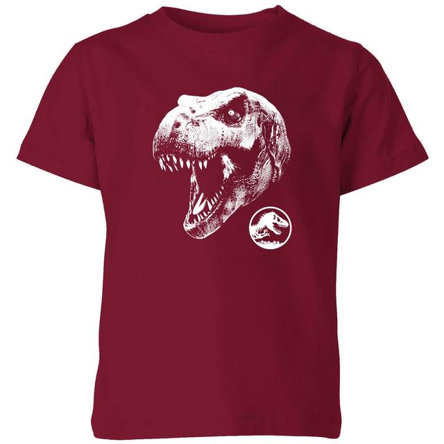 Jurassic Park T Rex Kids' T-Shirt - Burgundy - 5-6 Jahre on Productcaster.