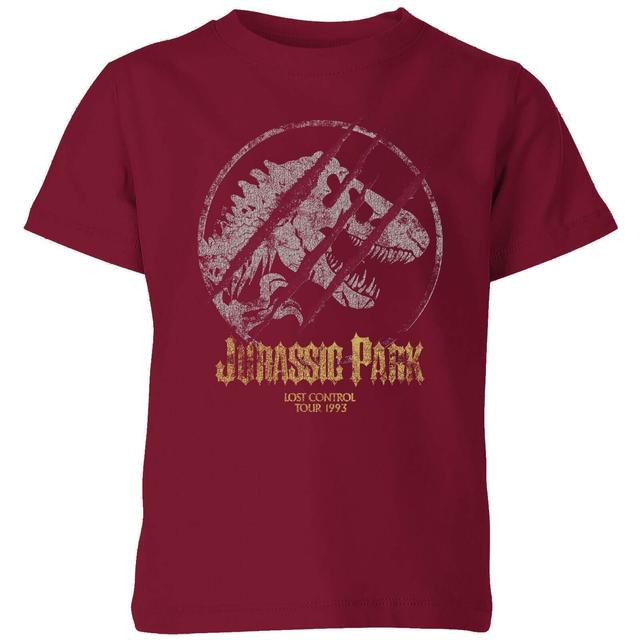 Jurassic Park Lost Control Kids' T-Shirt - Burgundy - 7-8 Anni - Burgundy on Productcaster.