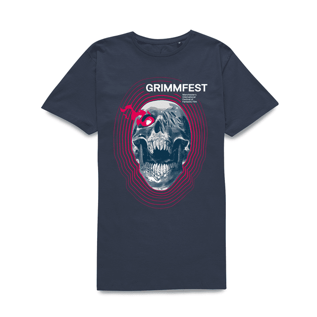 Grimmfest 2022 Skull Unisex T-Shirt - Navy - M - Navy on Productcaster.