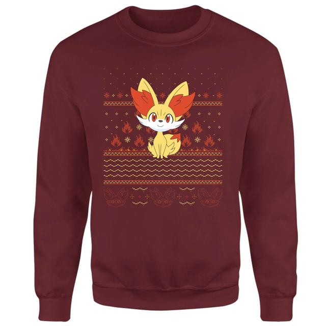 Jersey navideño Fennekin de Pokemon - Burdeos - L - Burgundy on Productcaster.