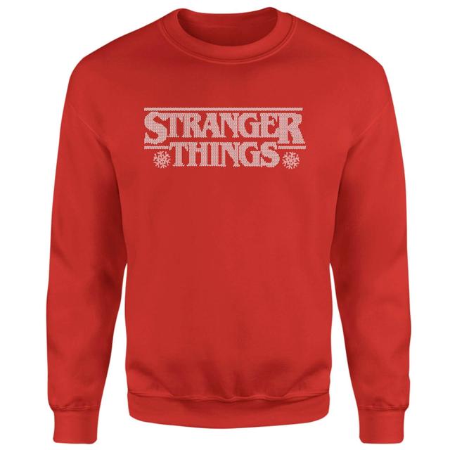 Stranger Things Fairisle Logo Christmas Jumper - Red - M on Productcaster.