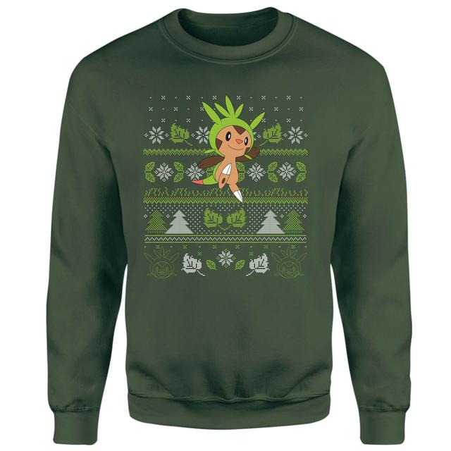 Pokemon Chespin Christmas Christmas Jumper - Green - S - Grün on Productcaster.