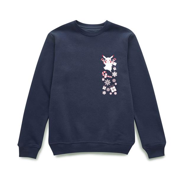 Pokemon Pikachu Candycanes Christmas Jumper - Navy - M on Productcaster.