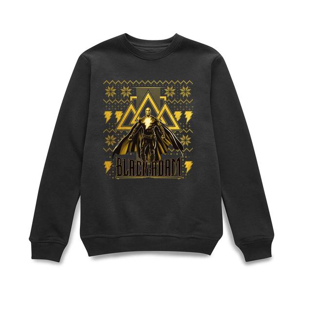 Black Adam Gold Christmas Christmas Jumper - Black - 4XL on Productcaster.