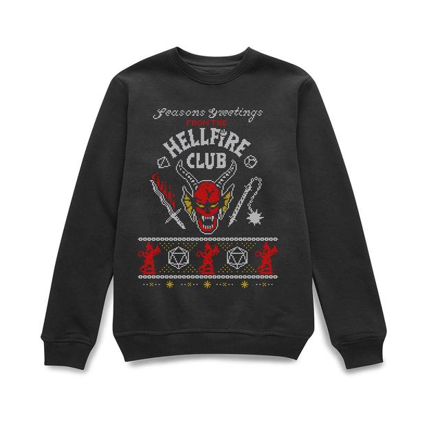 Stranger Things Hellfire Club Christmas Weihnachtspullover – Schwarz - M - Schwarz on Productcaster.