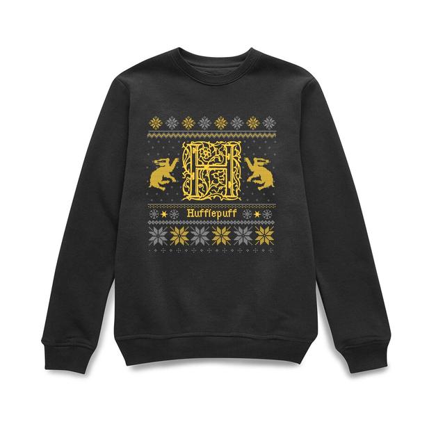 Harry Potter Hufflepuff Christmas Pull De Noël - Black - S - Noir on Productcaster.