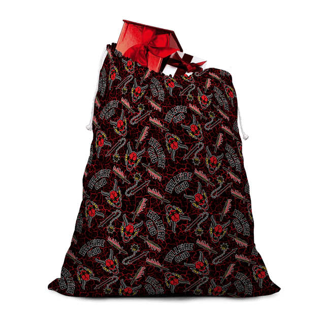 Stranger Things Hellfire Club Pattern Christmas Santa Sack on Productcaster.