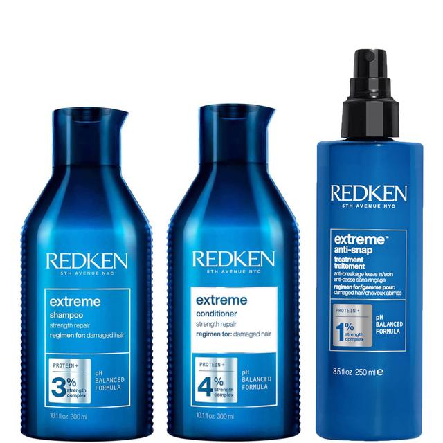 Redken Extreme Shampoo, Conditioner and Anti-Snap Leave-in Treatment Strength Repair Bundle for Damaged Hair on Productcaster.