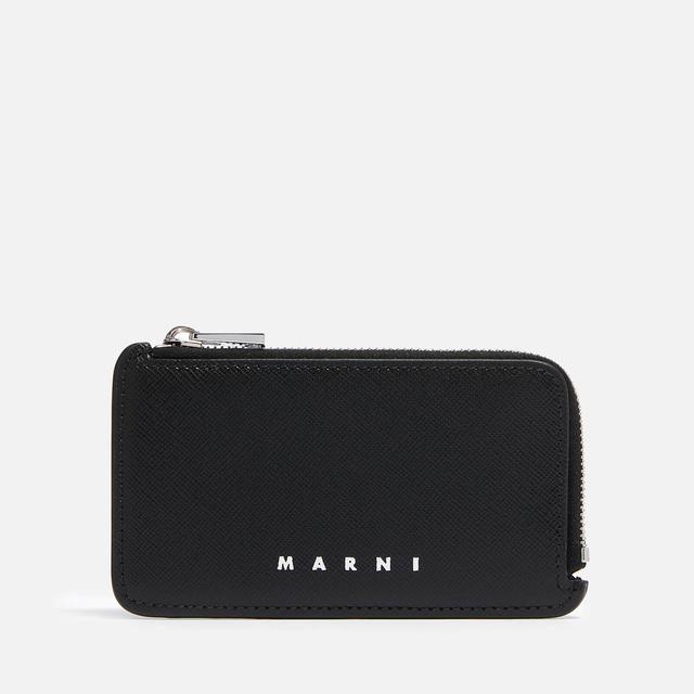 Marni Logo-Printed Leather Coin and Card Holder Black on Productcaster.