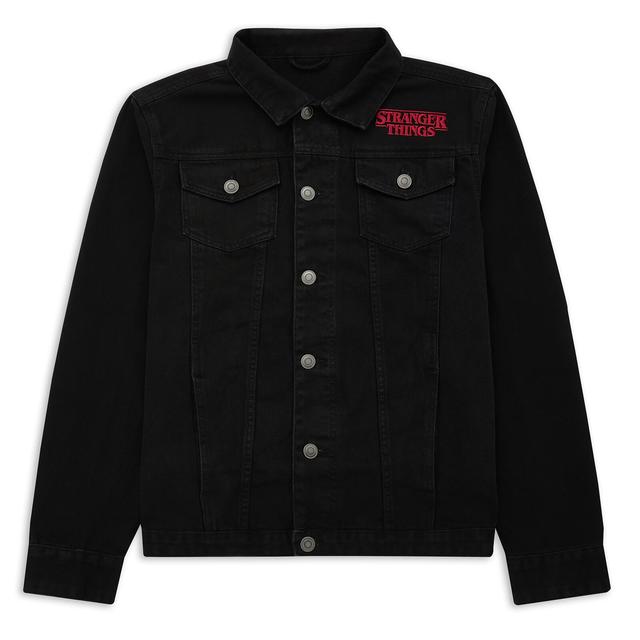 Chaqueta vaquera bordada con ilustración Vecna de Stranger Things x Alex Hovey - Negro - XXL - Negro on Productcaster.