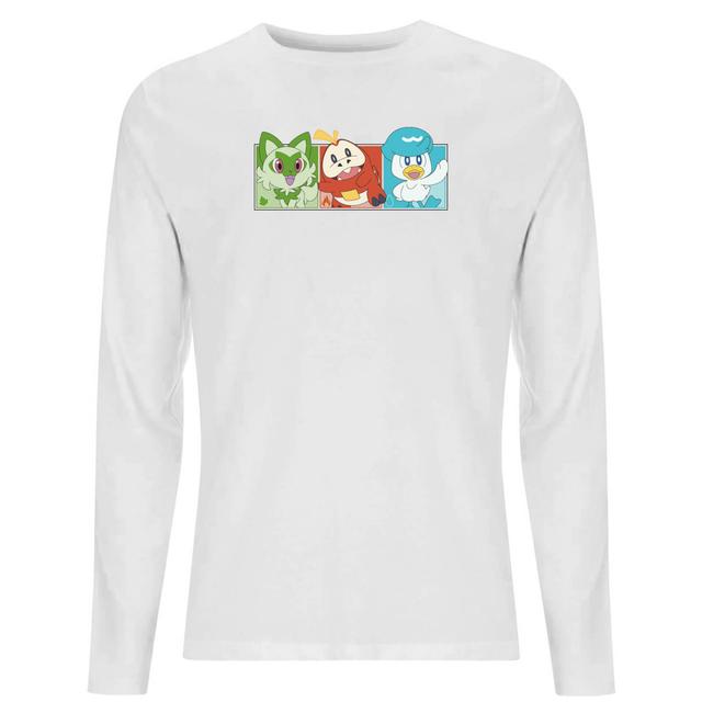 Camiseta de manga larga unisex 1st Starters Panels de Pokémon - Blanco - S - Blanco on Productcaster.