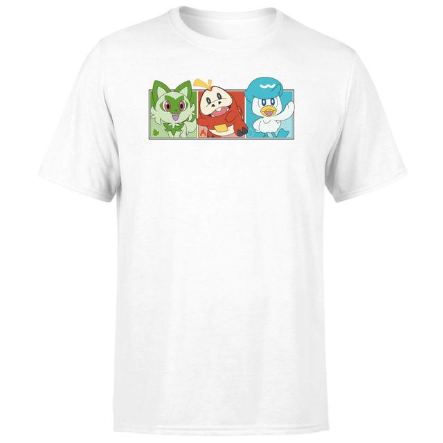 Pokémon 1st Starters Panels Unisex T-Shirt - White - L - White on Productcaster.