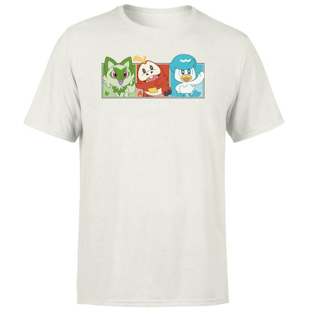 Pokemon 1st Starters Panels Unisex T-Shirt - Crème - XXL - Crème on Productcaster.