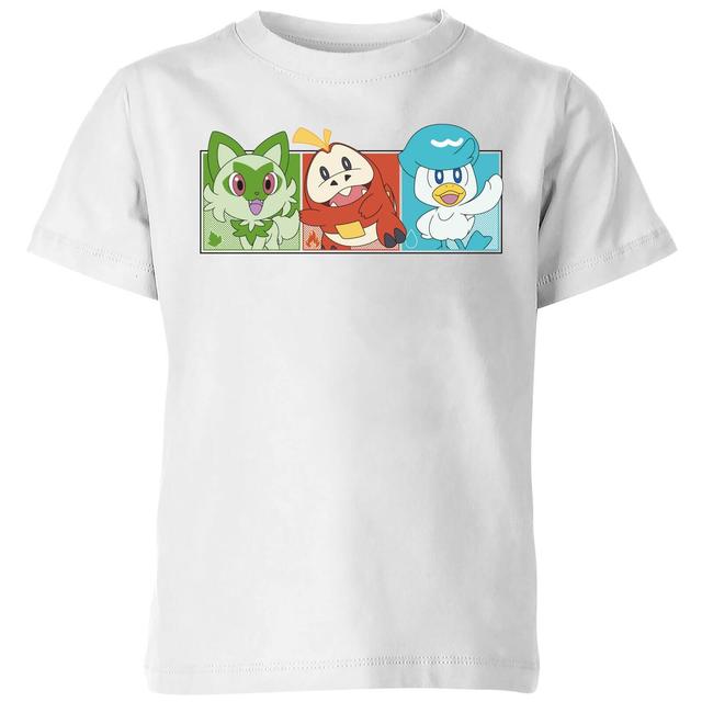 Camiseta para niño 1st Starters Panels de Pokémon - Blanco - 7-8 años - Blanco on Productcaster.