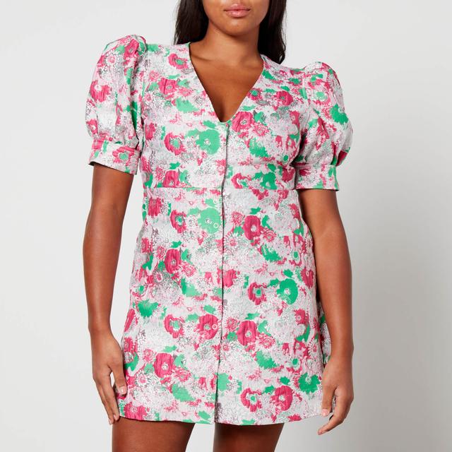 Ganni Floral-Jacquard Mini Dress - EU 36/UK 8 on Productcaster.